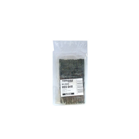 Jobber HSS Drill 4.5mm Roll Forged Toolpak Pack of 10